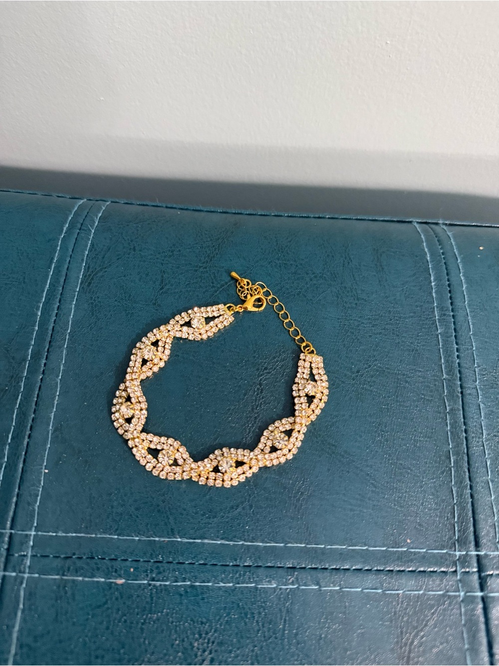 Elegant Gold Crystal Braided Bracelet - Women Jewelry